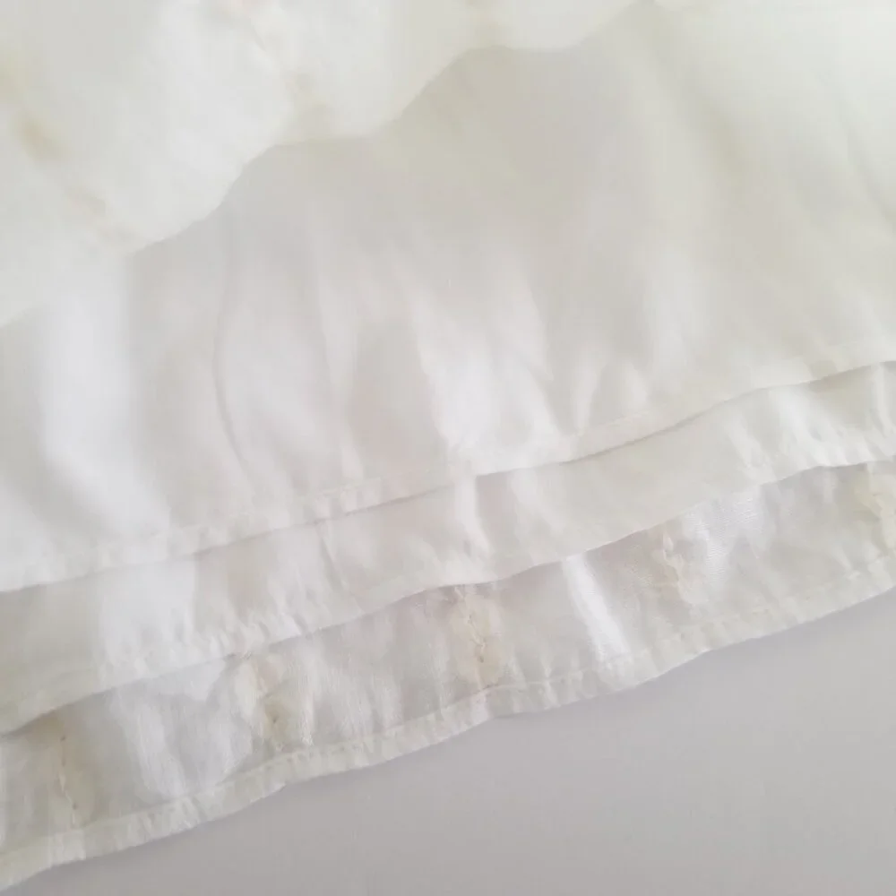 NWT J. Crew Collection Linen Women's Ivory Skirt  Shell embellishments Sz 20